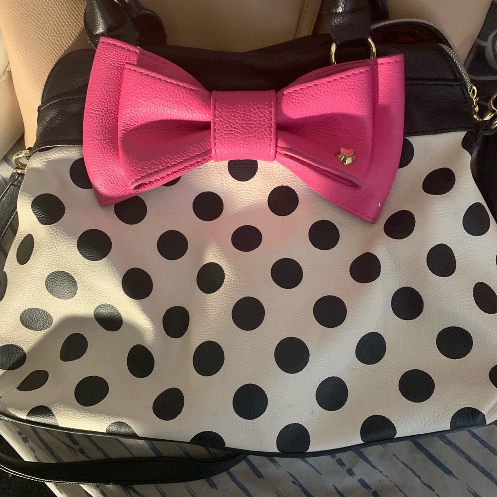 Betsey Johnson purse with polka dots